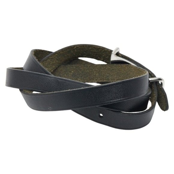 Hermes Api 2 Black Silver Leather Metal Belt main image 6